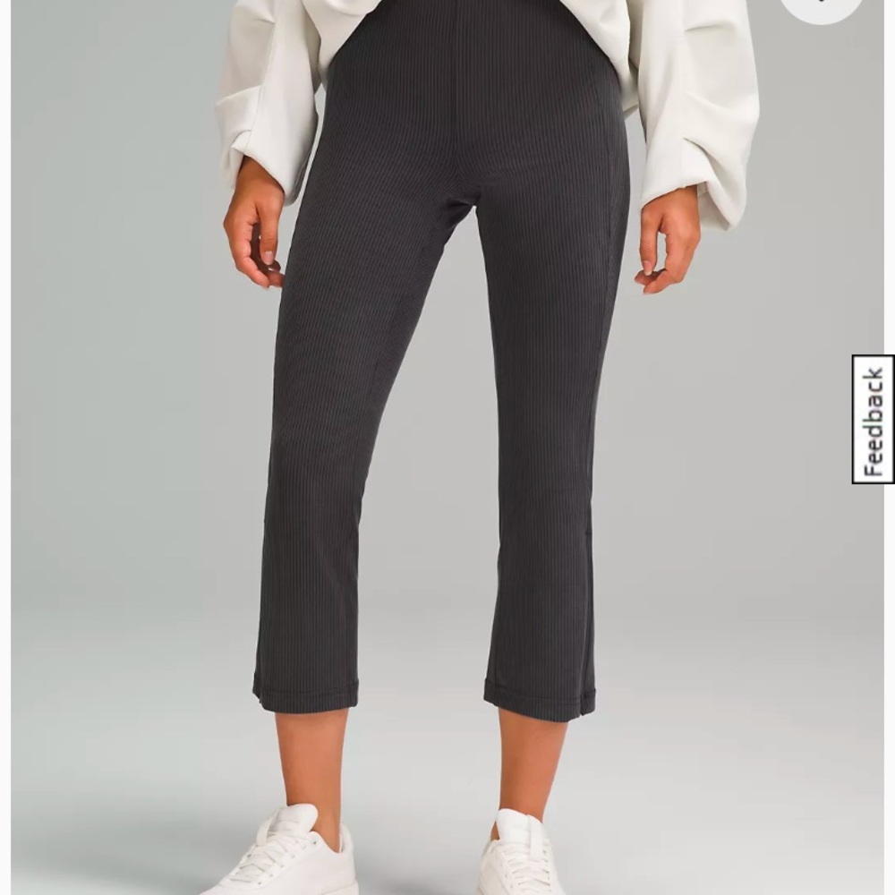 Lululemon Ribbed Softstreme Zip Leg High Rise Cropped Pants 25”